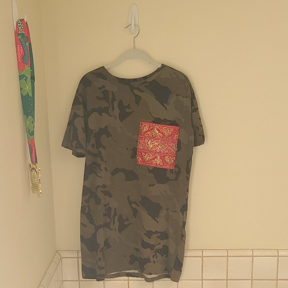 Zara Camo Tunic Top